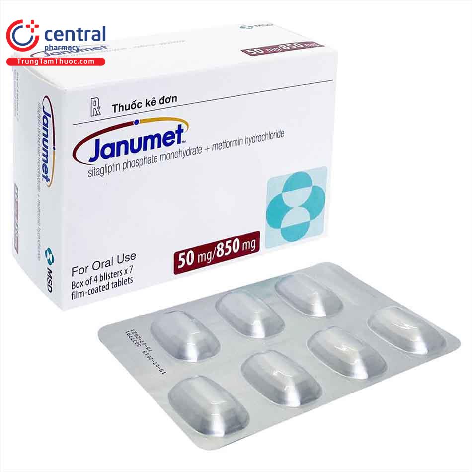 Thuốc Janumet 50mg/850mg điều trị đái tháo đường hiệu quả