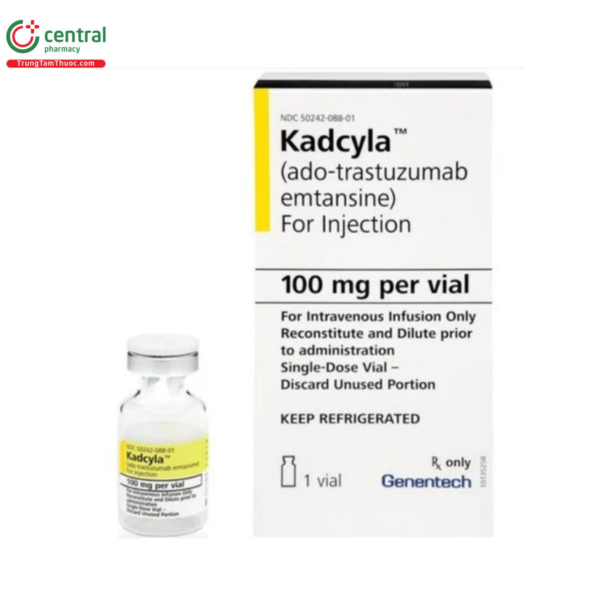 Thuốc bột pha tiêm Kadcyla 100mg giúp điều trị ung thư vú