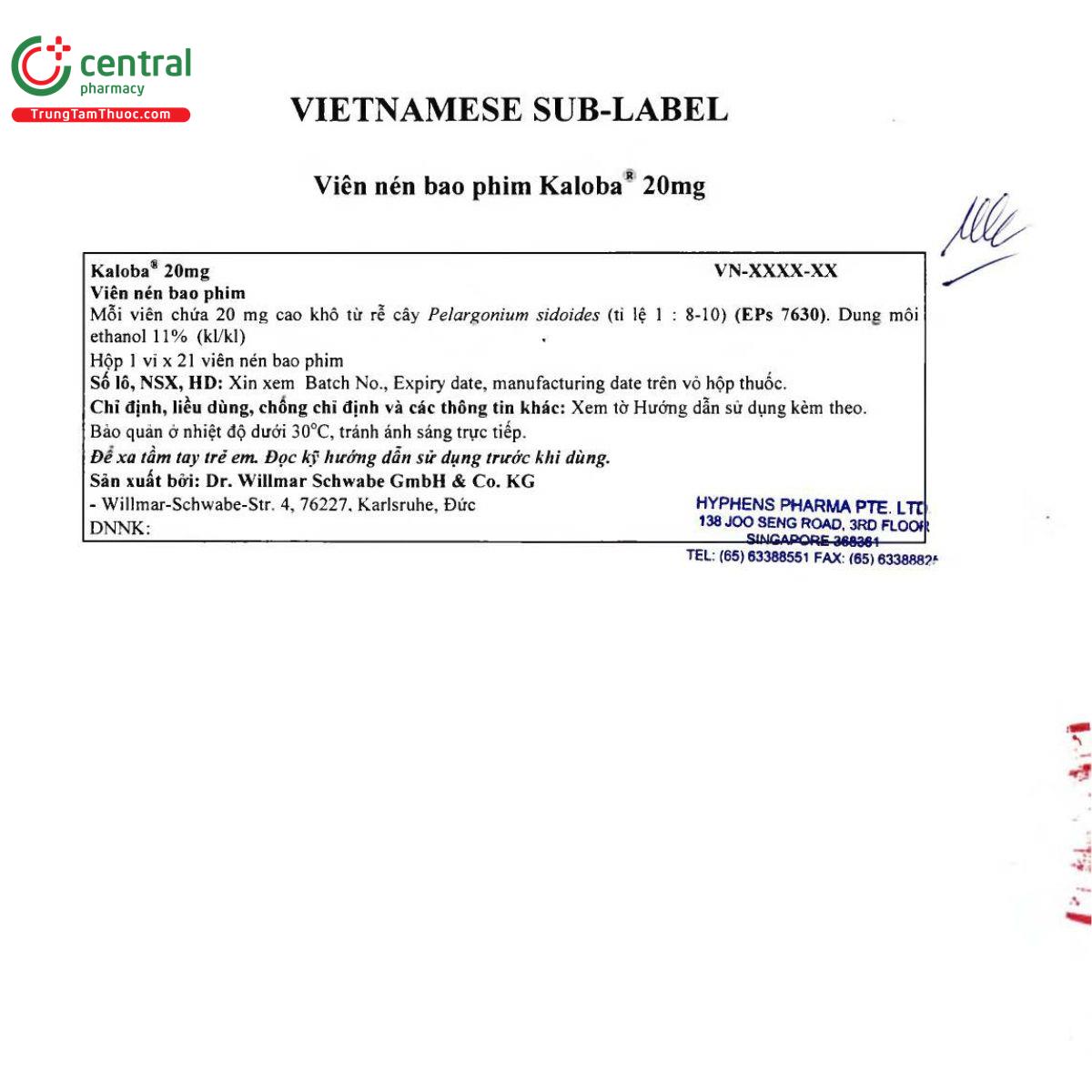 kaloba 20mg 9 N5615 kaloba 20mg 9 N5615