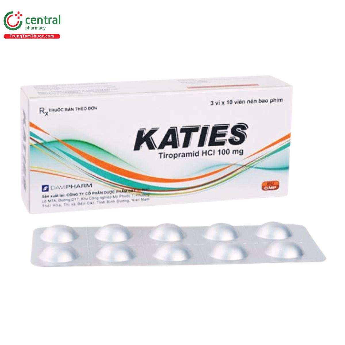 Thuốc Katies 100mg (Tiropramid HCl) giảm co thắt cơ trơn hệ tiêu hóa