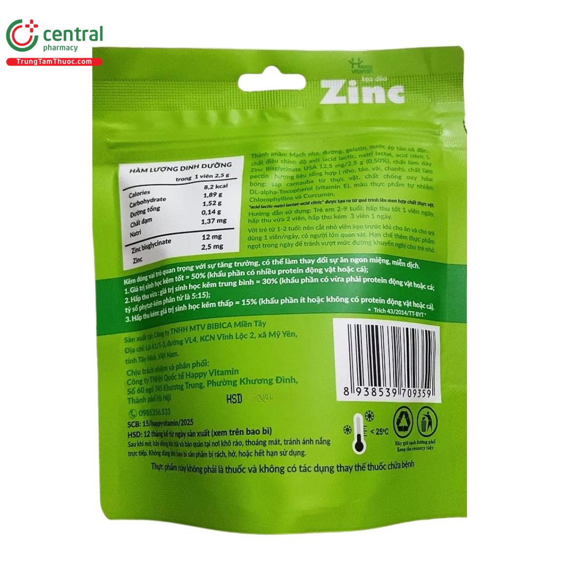 keo deo zinc happy vitamin 3 B0784 keo deo zinc happy vitamin 3 B0784