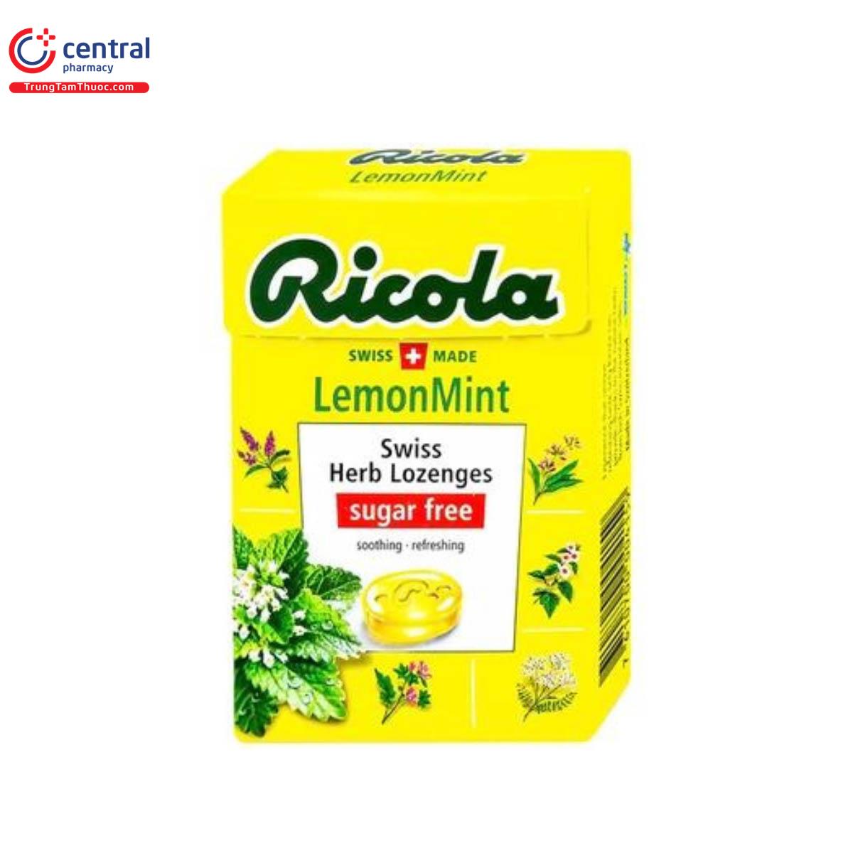 Kẹo ngậm không đường Ricola Lemont Mint 40g