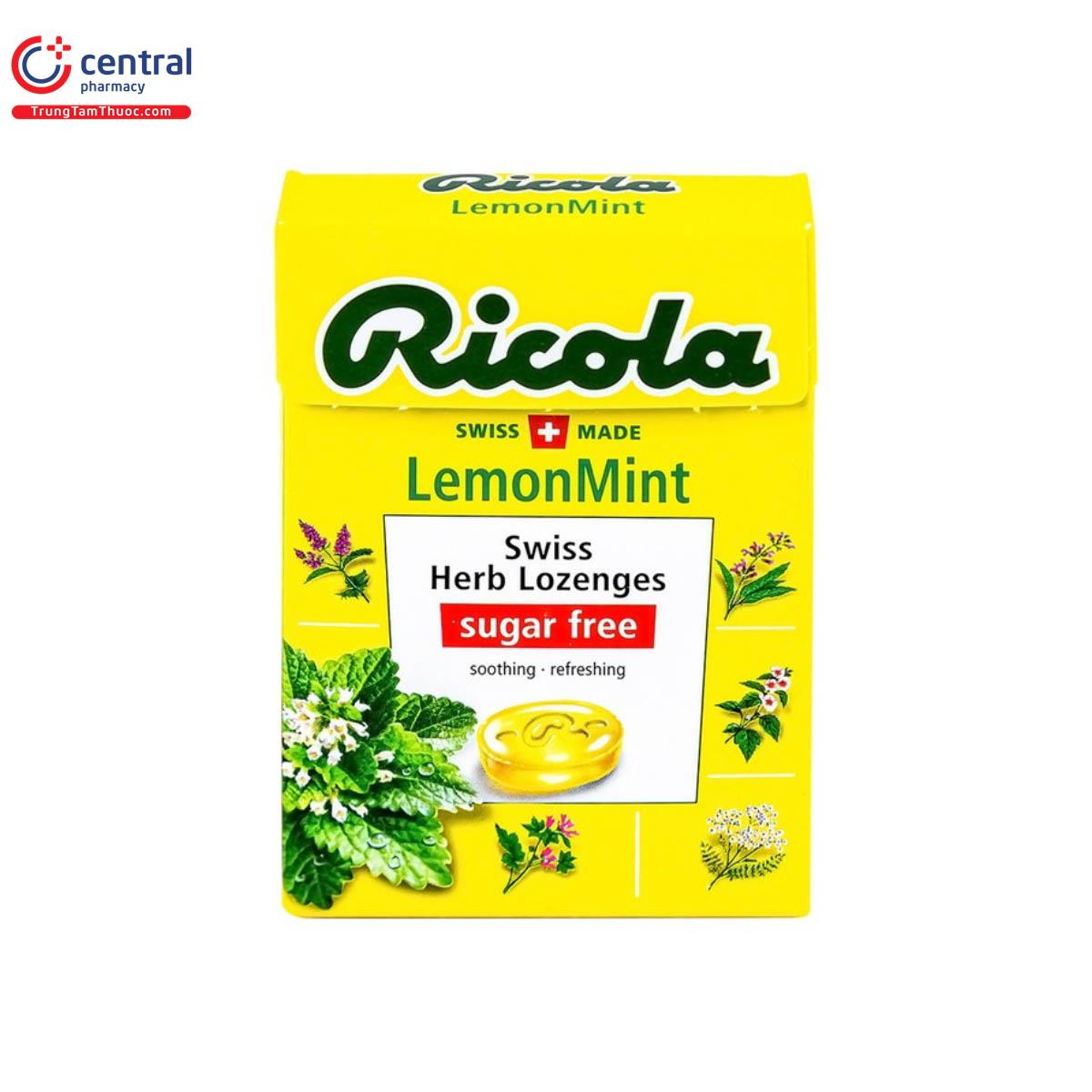 Kẹo ngậm không đường Ricola Lemont Mint 40g