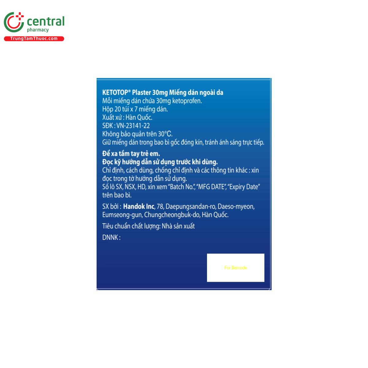 ketotop plaster 30mg 2 T7475