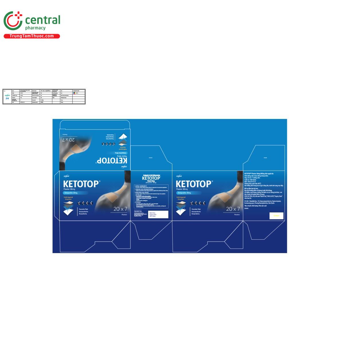 ketotop plaster 30mg 3 D1122