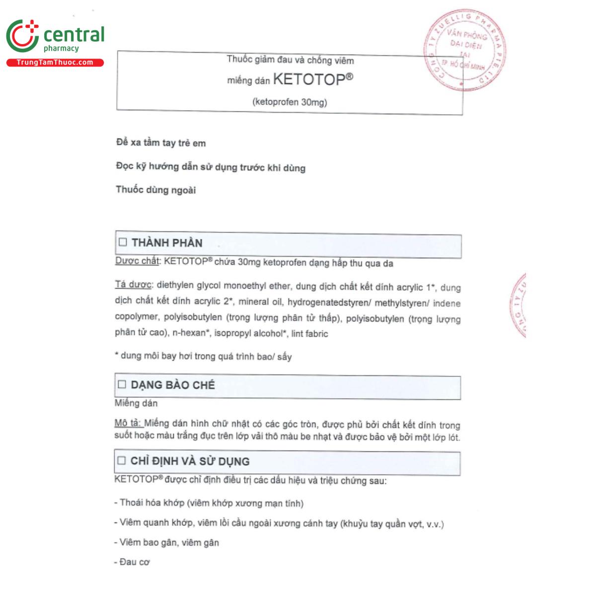 ketotop plaster 30mg 4 N5417