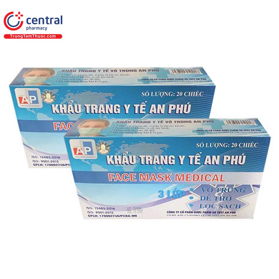 CHÍNH HÃNG] Khẩu trang y tế An Phú (hộp 20 cái) kháng khuẩn 3 lớp