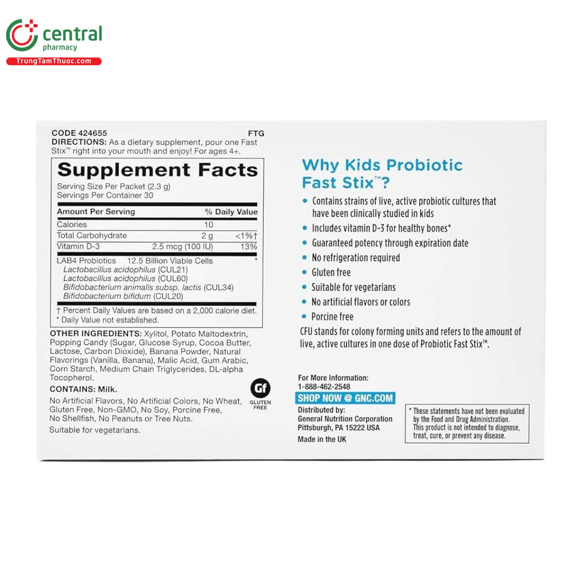 kids probiotic fast stix for kids 4 12 5 L4707