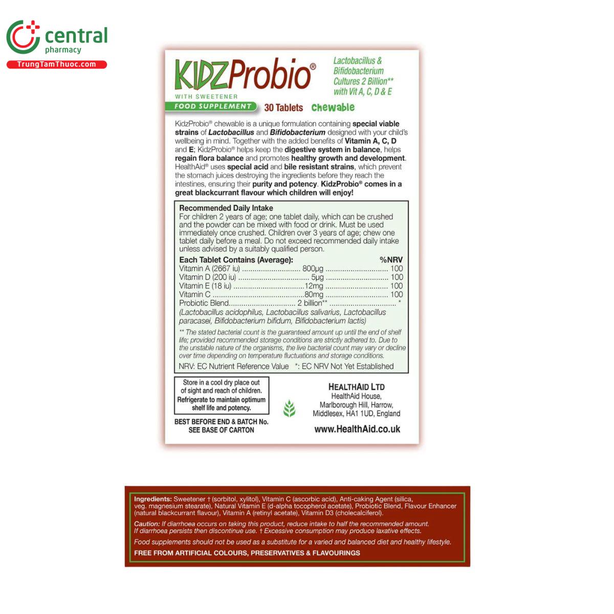 kidz probio healthaid 2 D1550 kidz probio healthaid 2 D1550
