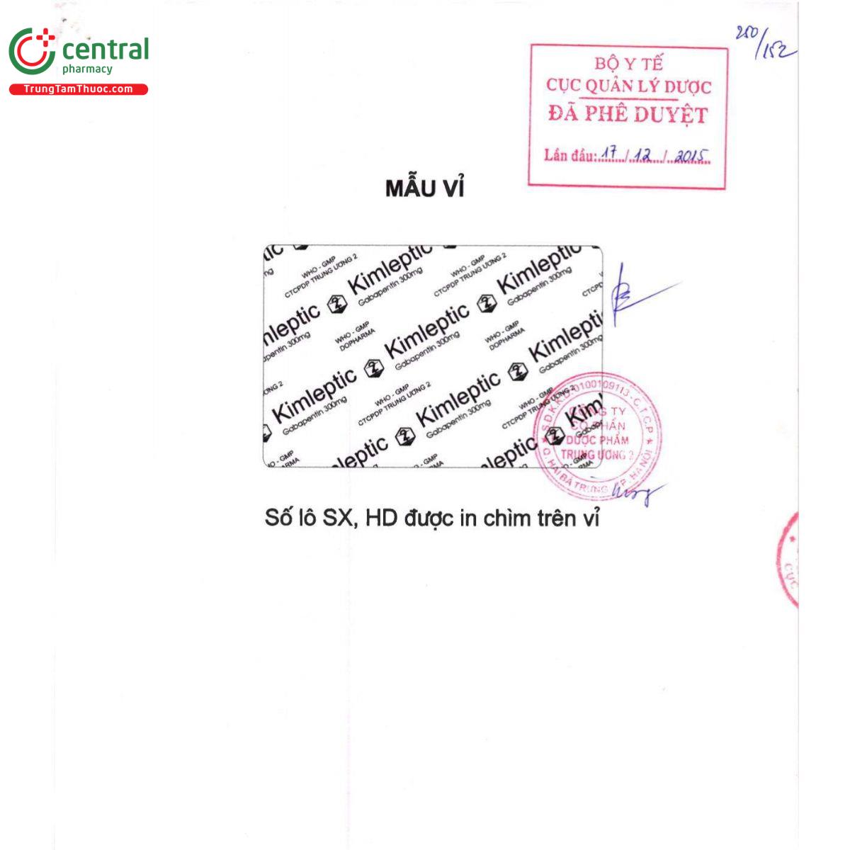 kimleptic 300mg 3 Q6403