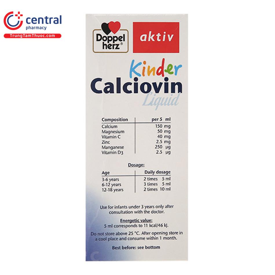 kinder calciovin liquid doppelherz 200ml 12 S7118