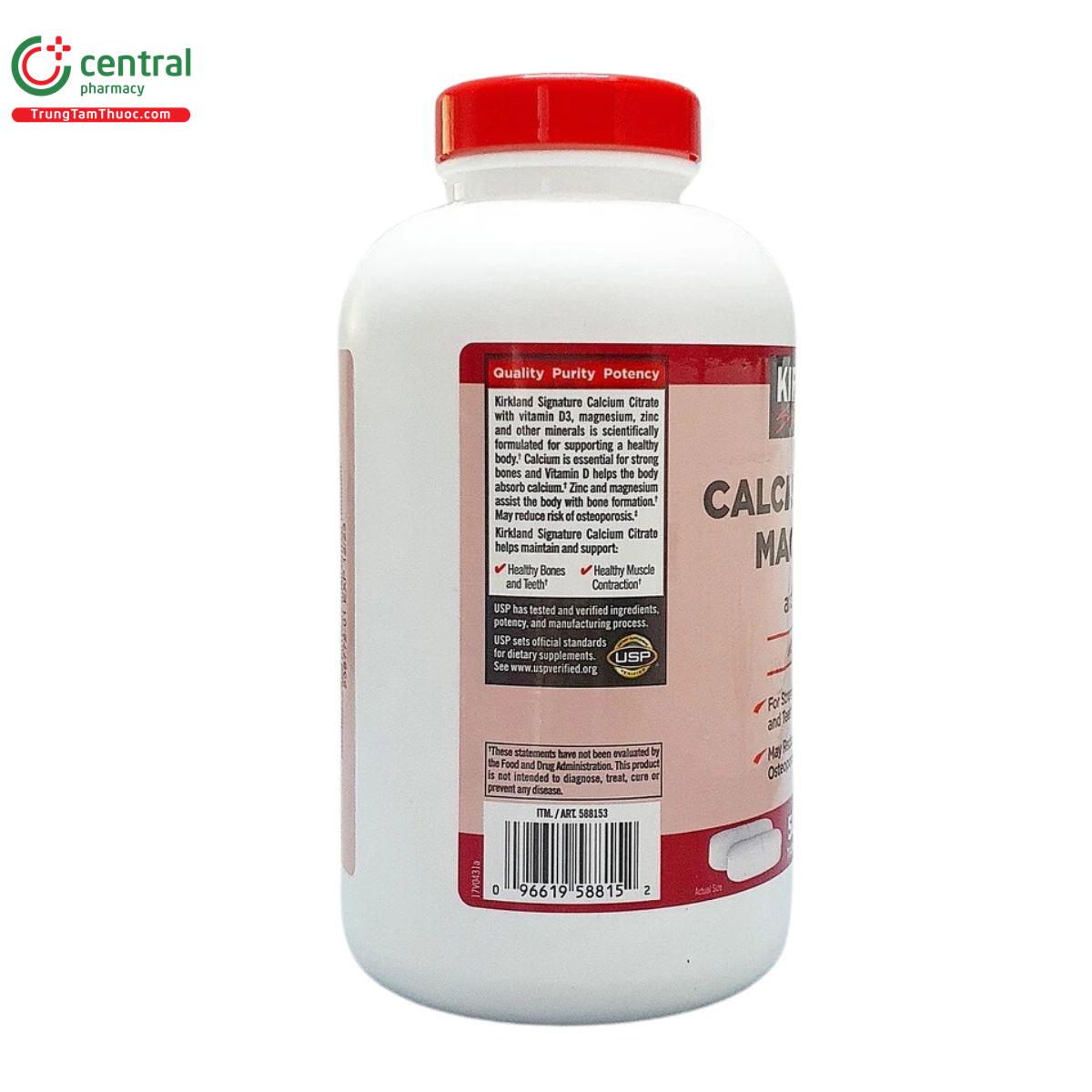 kirkland calcium citrate magnesium and zinc 5 C0125