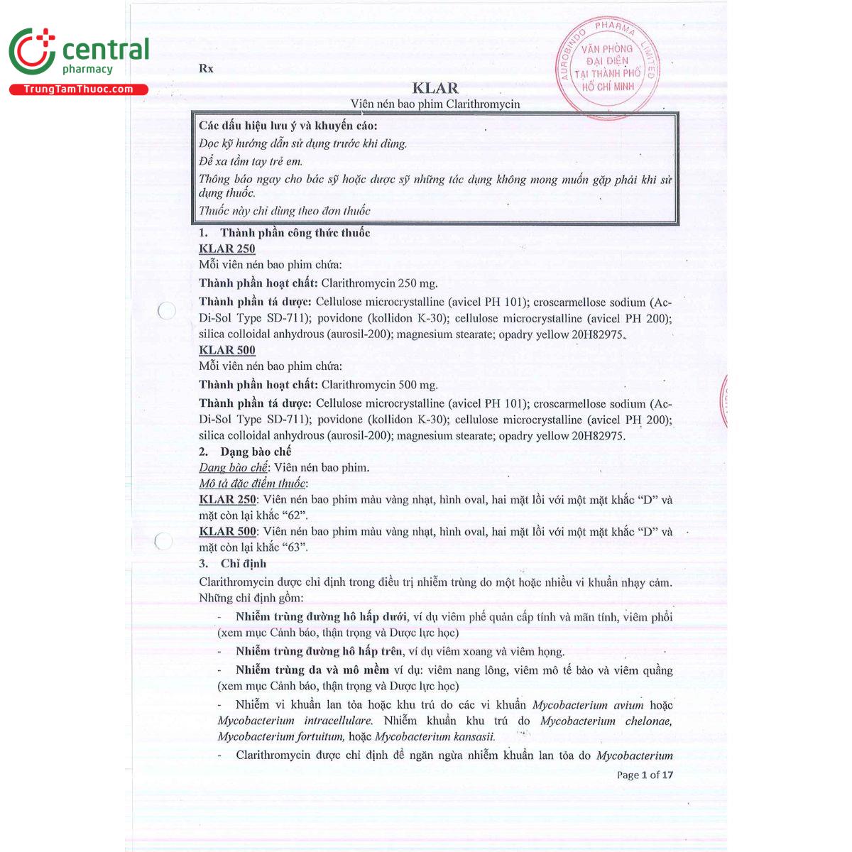 klar 500mg 3 C1328