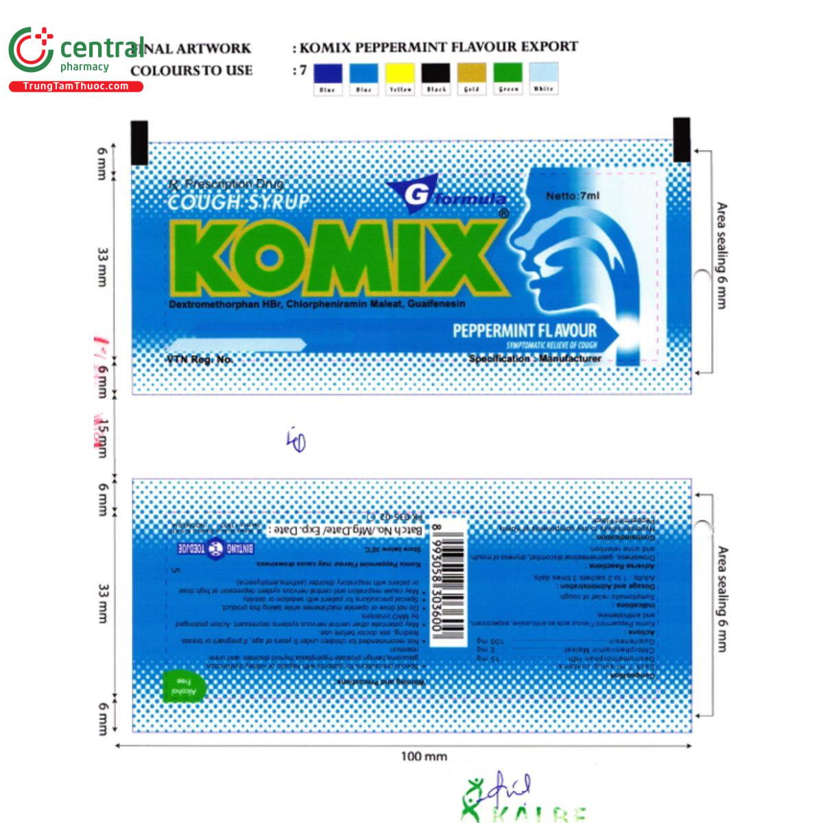 komix peppermint flavour 3 E2460 komix peppermint flavour 3 E2460