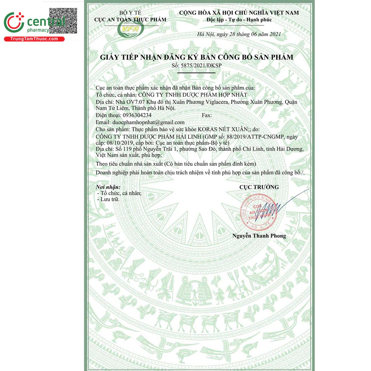 koras net xuan 4 D1701