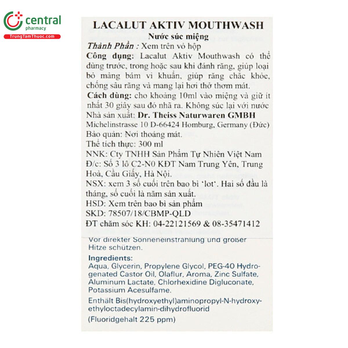 lacalut aktiv mouthwash 300ml 8 D1785