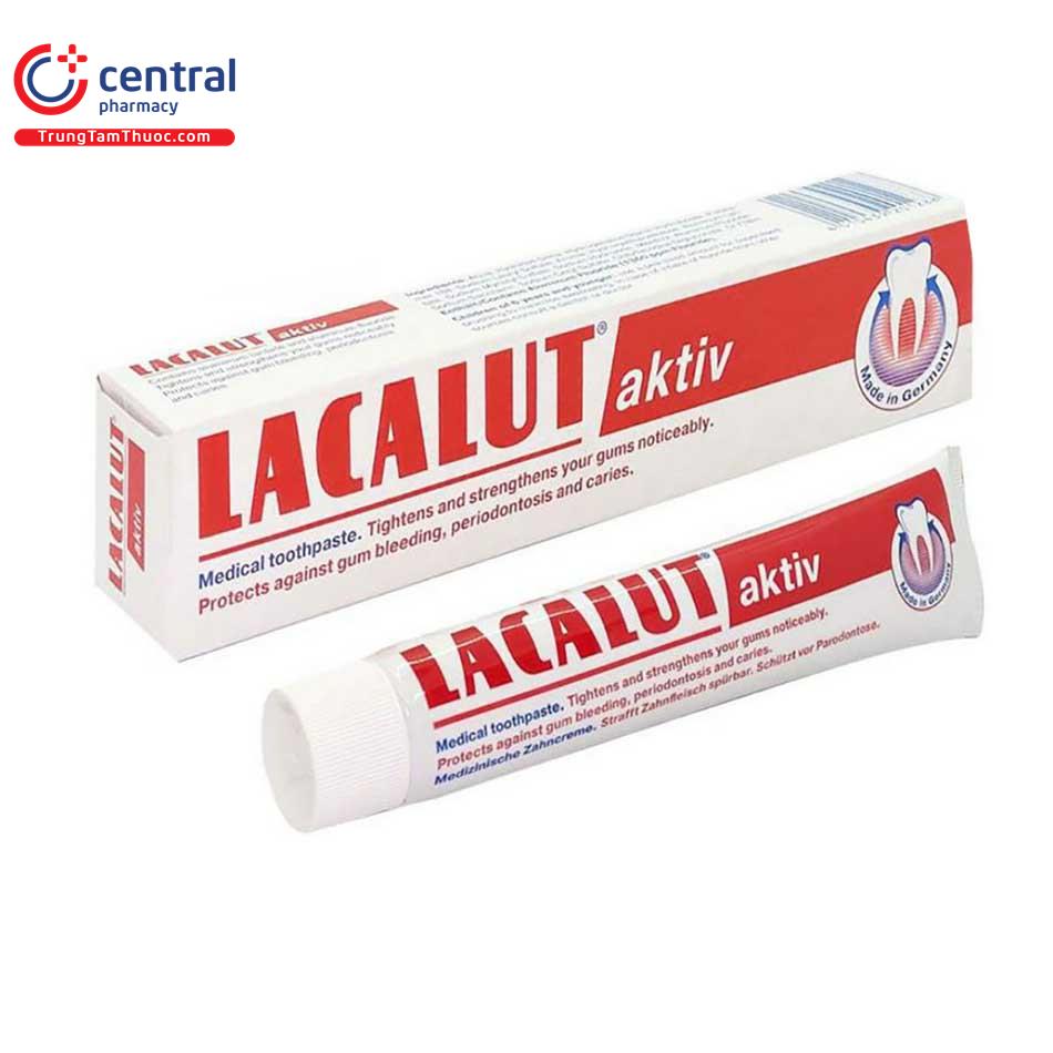 Kem đánh răng Lacalut Aktiv ngừa viêm nướu cho hàm răng chắc khỏe
