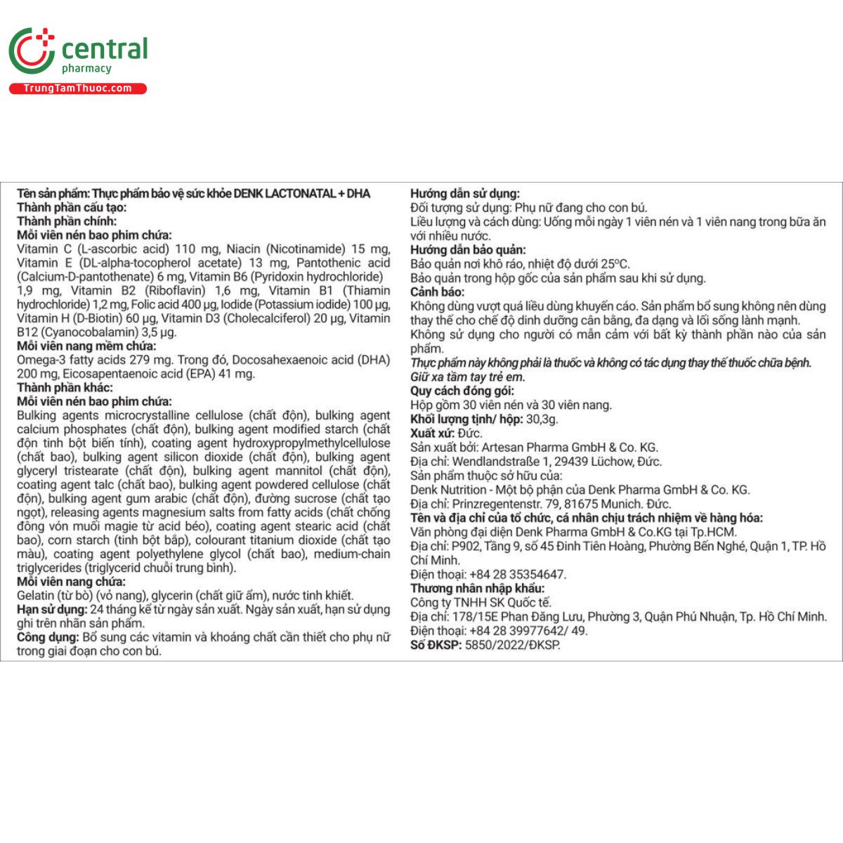 lactonatal dha denk 8 K4852