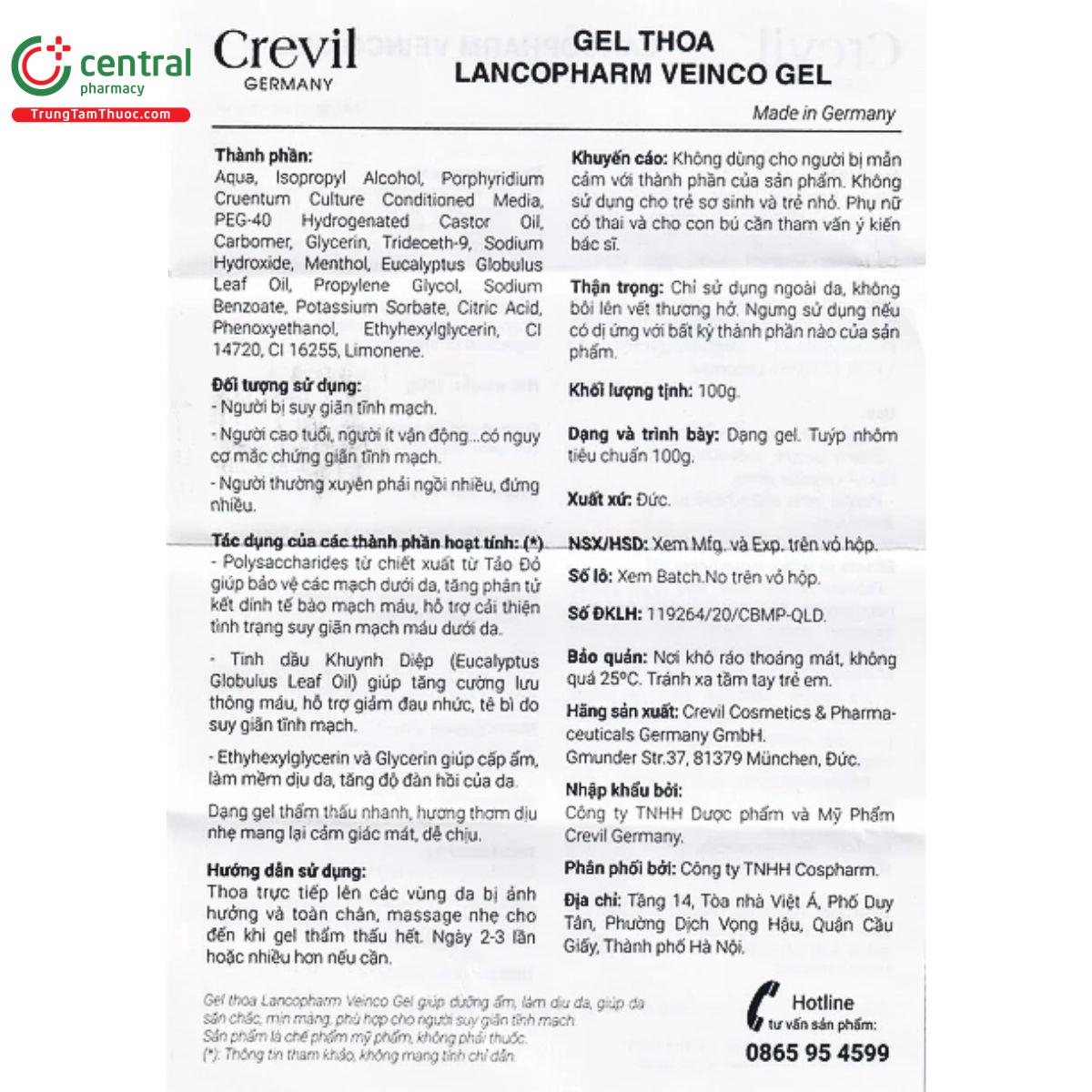 lancopharm veinco gel 9 H3225