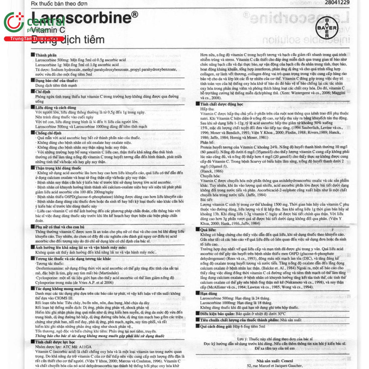 laroscorbine 500mg 5ml 11 C1533