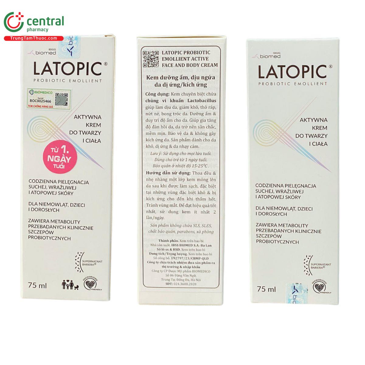 latopic face and body cream 75ml 10 R7755