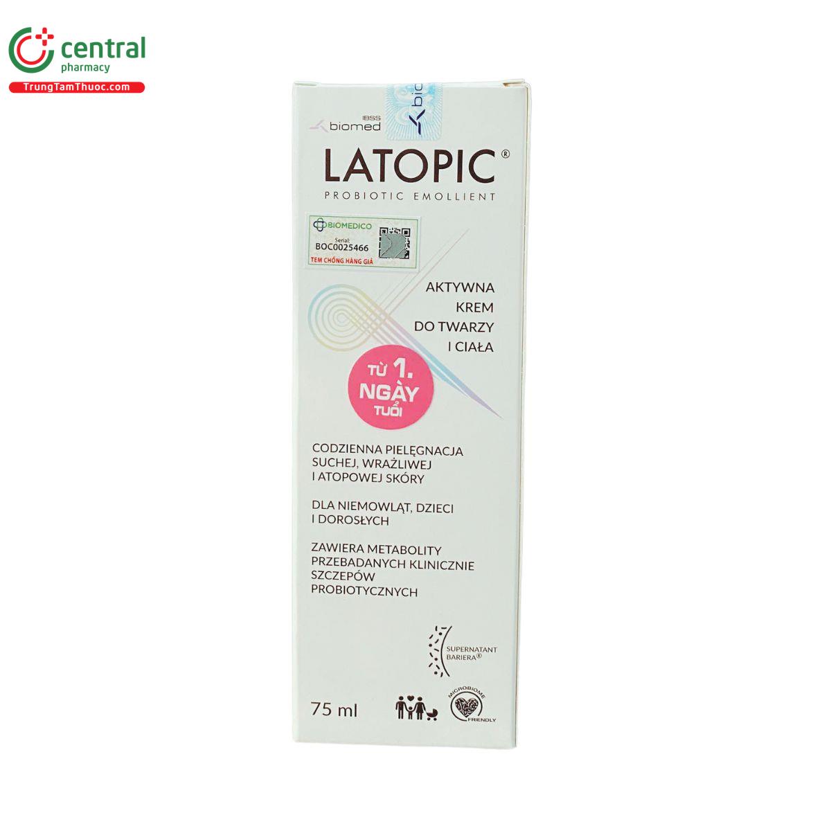 latopic face and body cream 75ml 5 L4018