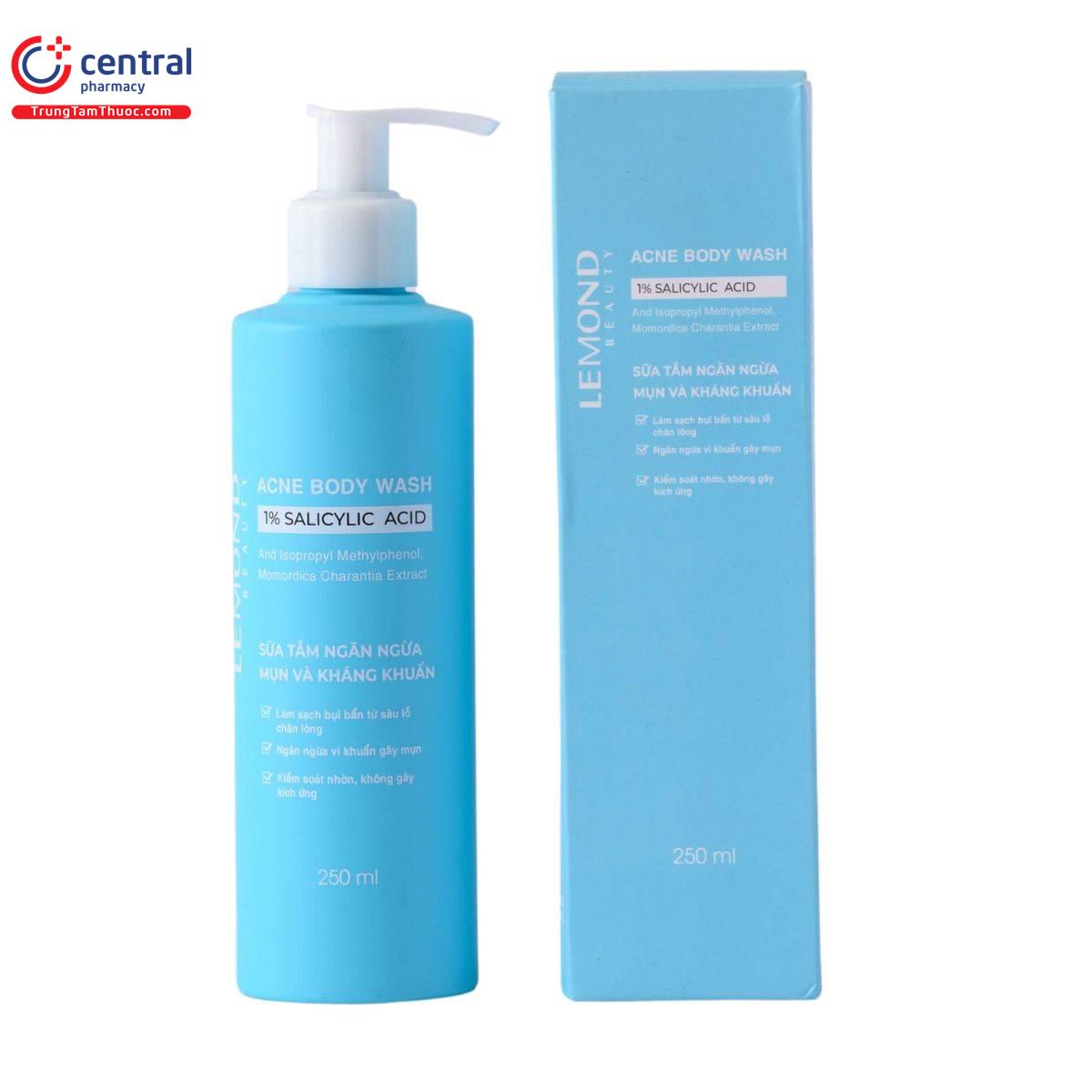 Sữa tắm Lemond Acne Body Wash Giảm mụn lưng, viêm lỗ chân lông tối ưu