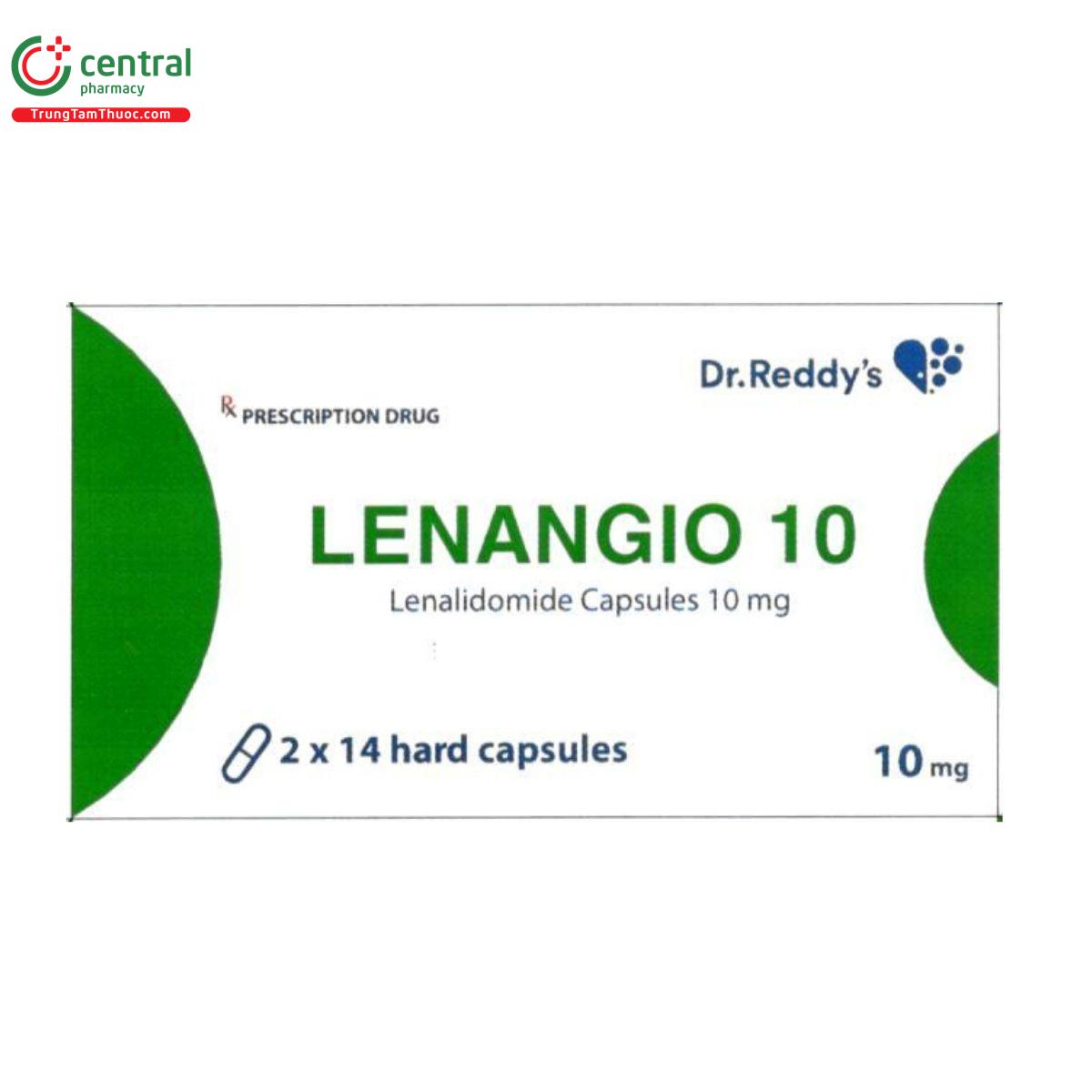 VIÊN NANG LENANGIO 10MG DÙNG TRONG ĐIỀU TRỊ ĐA U TỦY VÀ U LYMPHO TẾ BÀO VỎ