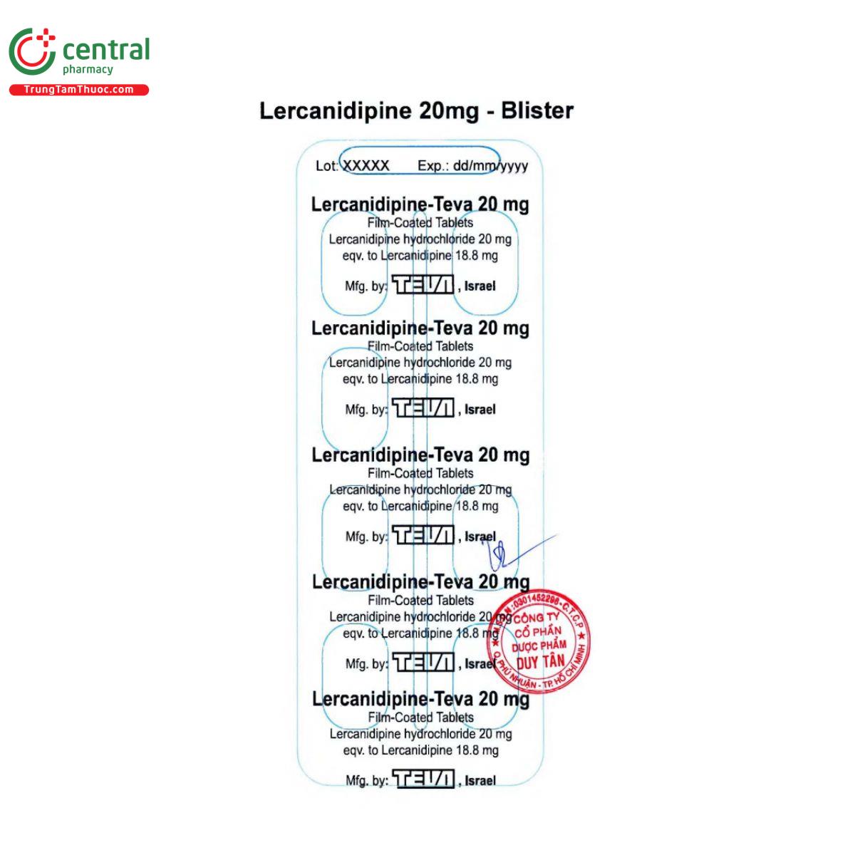 lercanidipine teva 20mg 4 F2817 lercanidipine teva 20mg 4 F2817