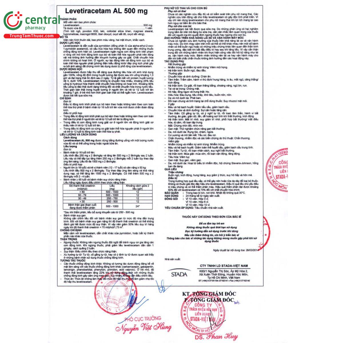 levetiracetam al 500mg 5 M5517