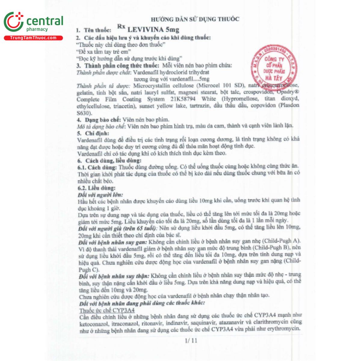 levivina 5mg 3 M5034