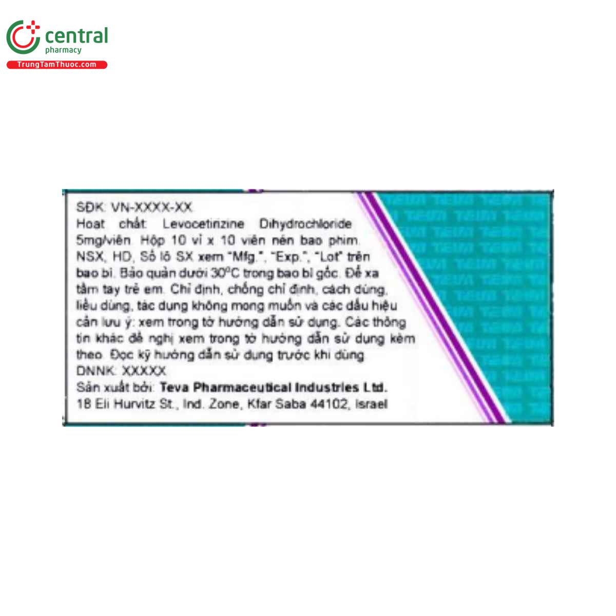 levocetirizine dihcl teva 5mg 2 O5744 levocetirizine dihcl teva 5mg 2 O5744