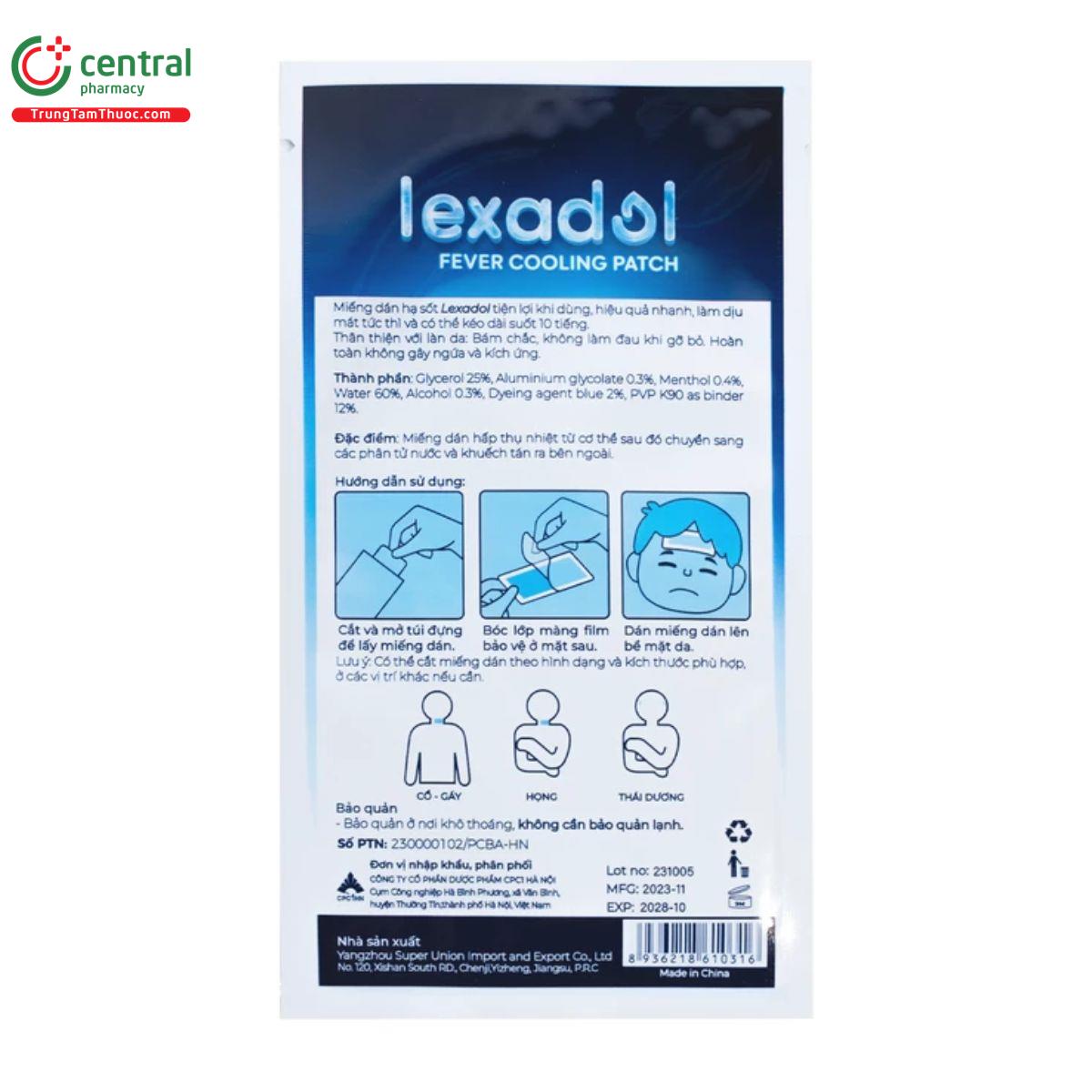 lexadol cooling gel patch 4 P6377