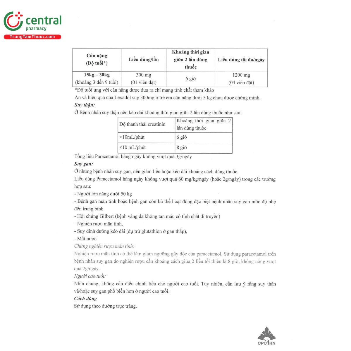lexadol sup 300mg 4 C0653
