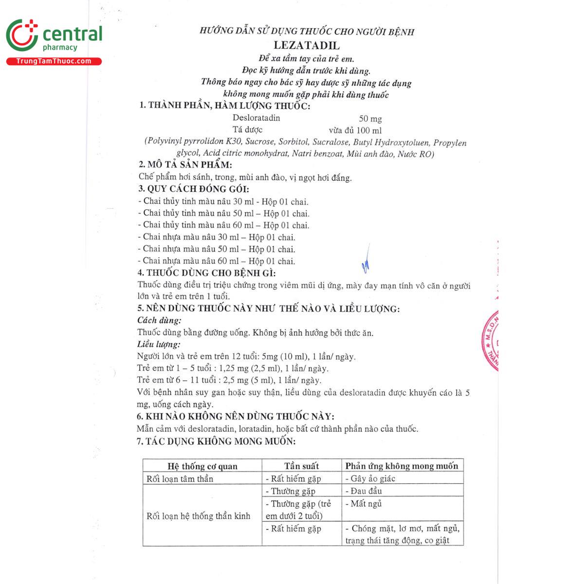 lezatadil 05mg ml 10 Q6583