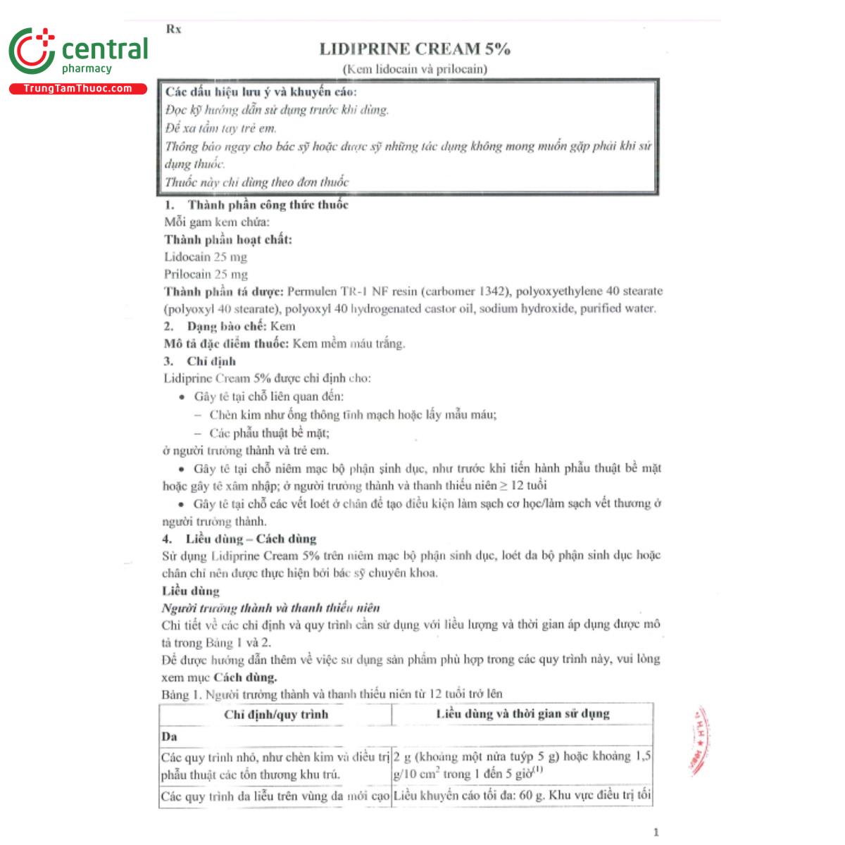 lidiprine cream 5 4 V8674 lidiprine cream 5 4 V8674