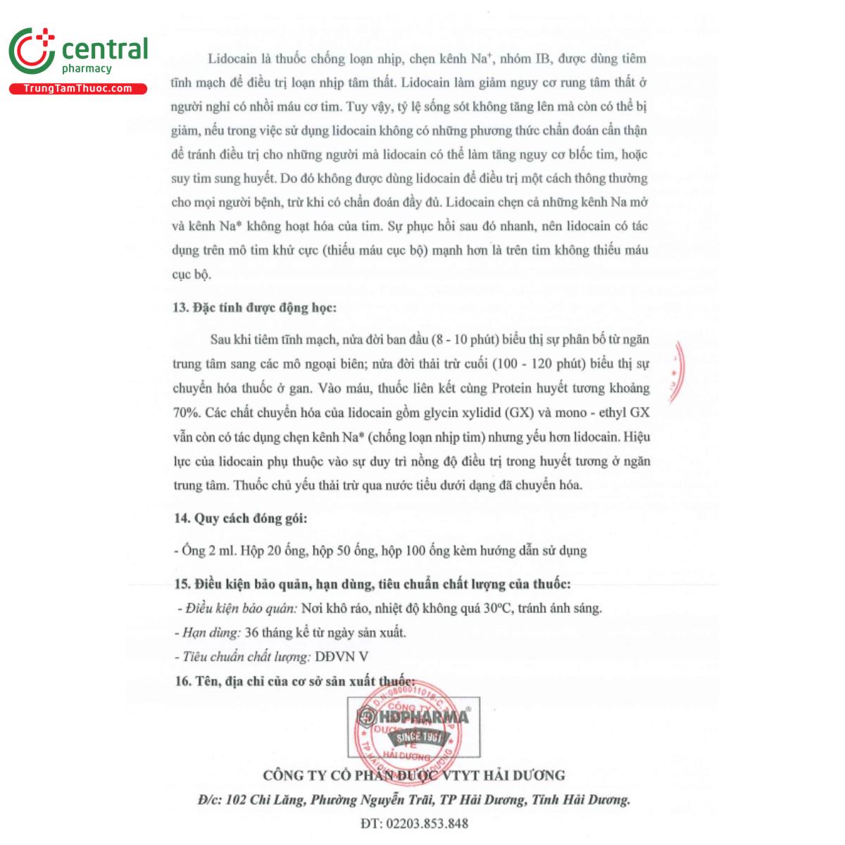 lidocain hydroclorid 40mg 2ml hd pharma 14 F2337