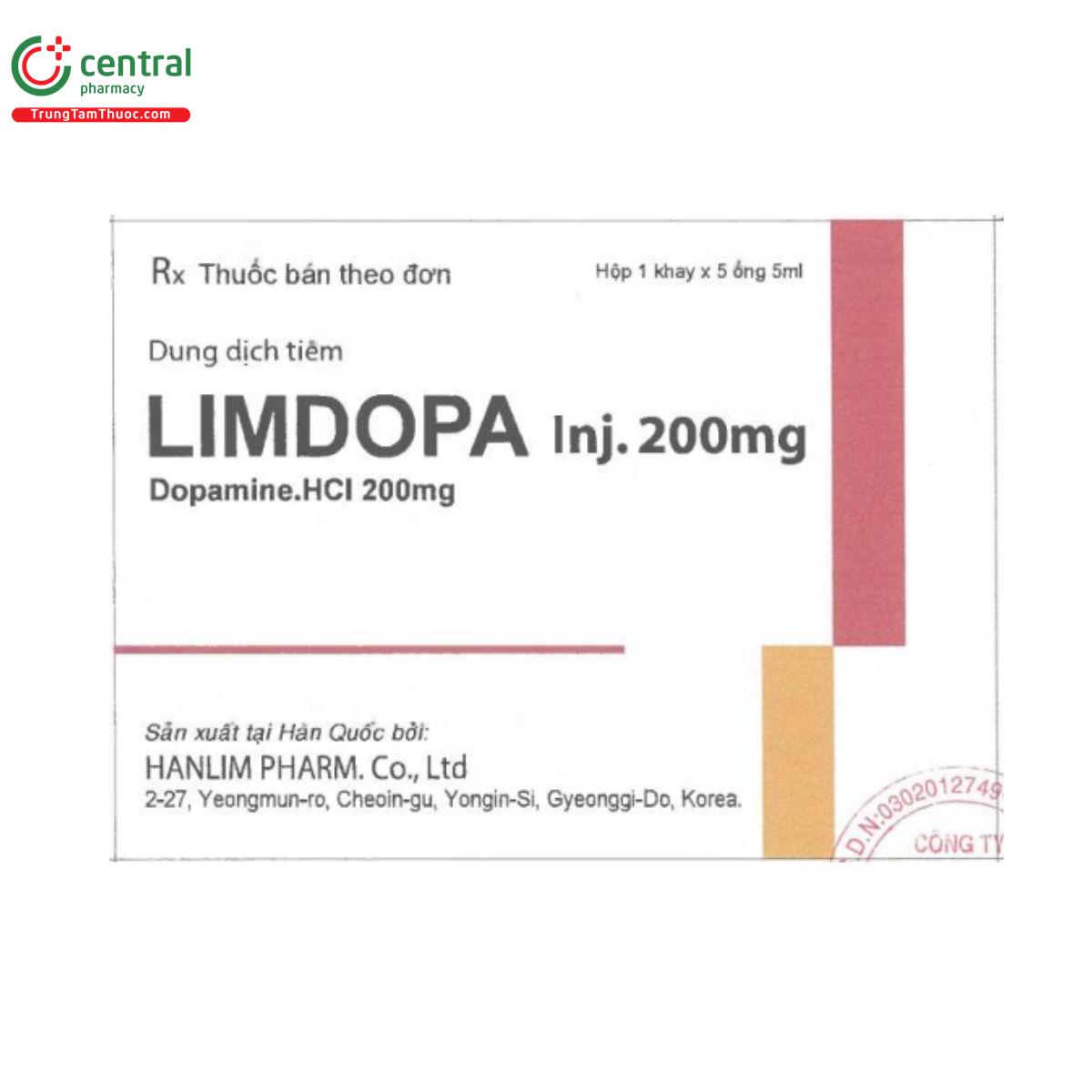 Thuốc Limdopa Inj. 200mg chống sốc ở bệnh nhân nhồi máu cơ tim