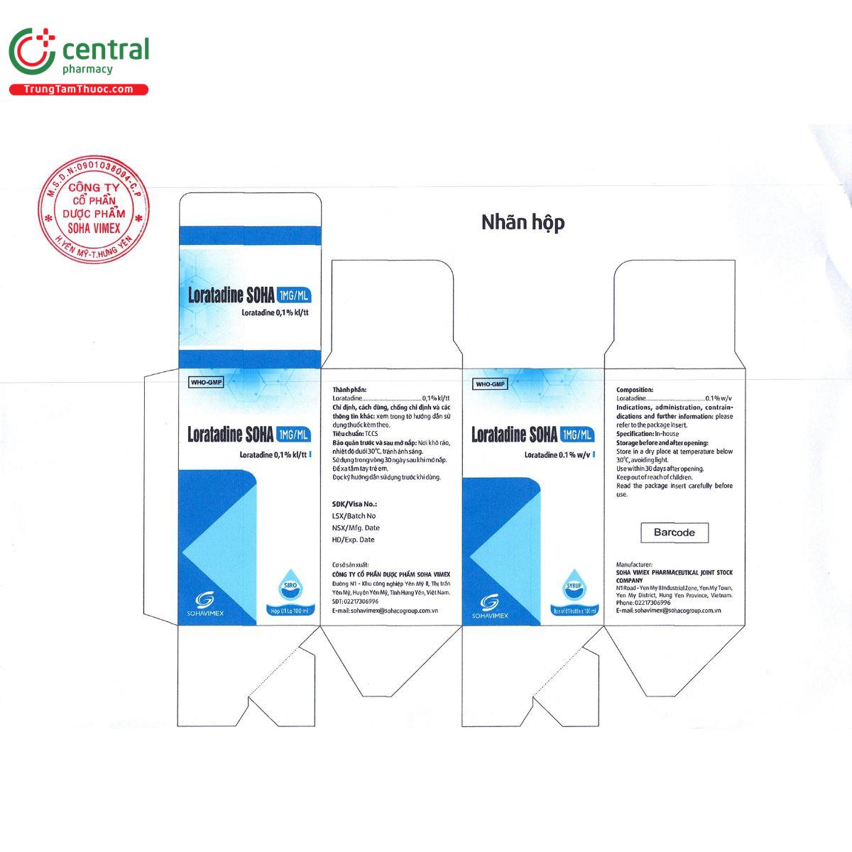 loratadine soha 1mg ml 2 J3086