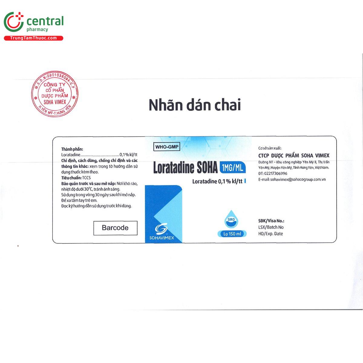 loratadine soha 1mg ml 5 E1473