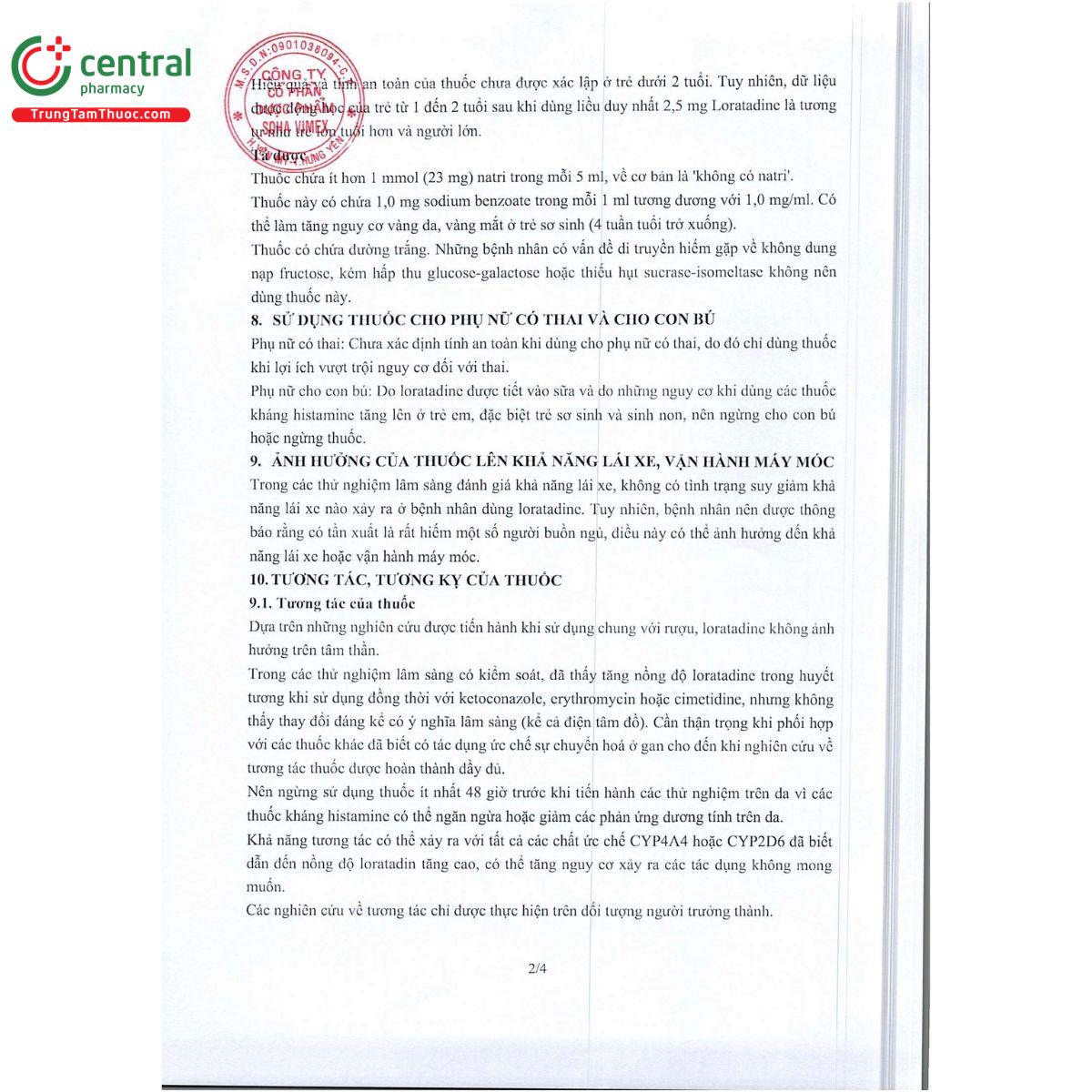 loratadine soha 1mg ml 7 J4561