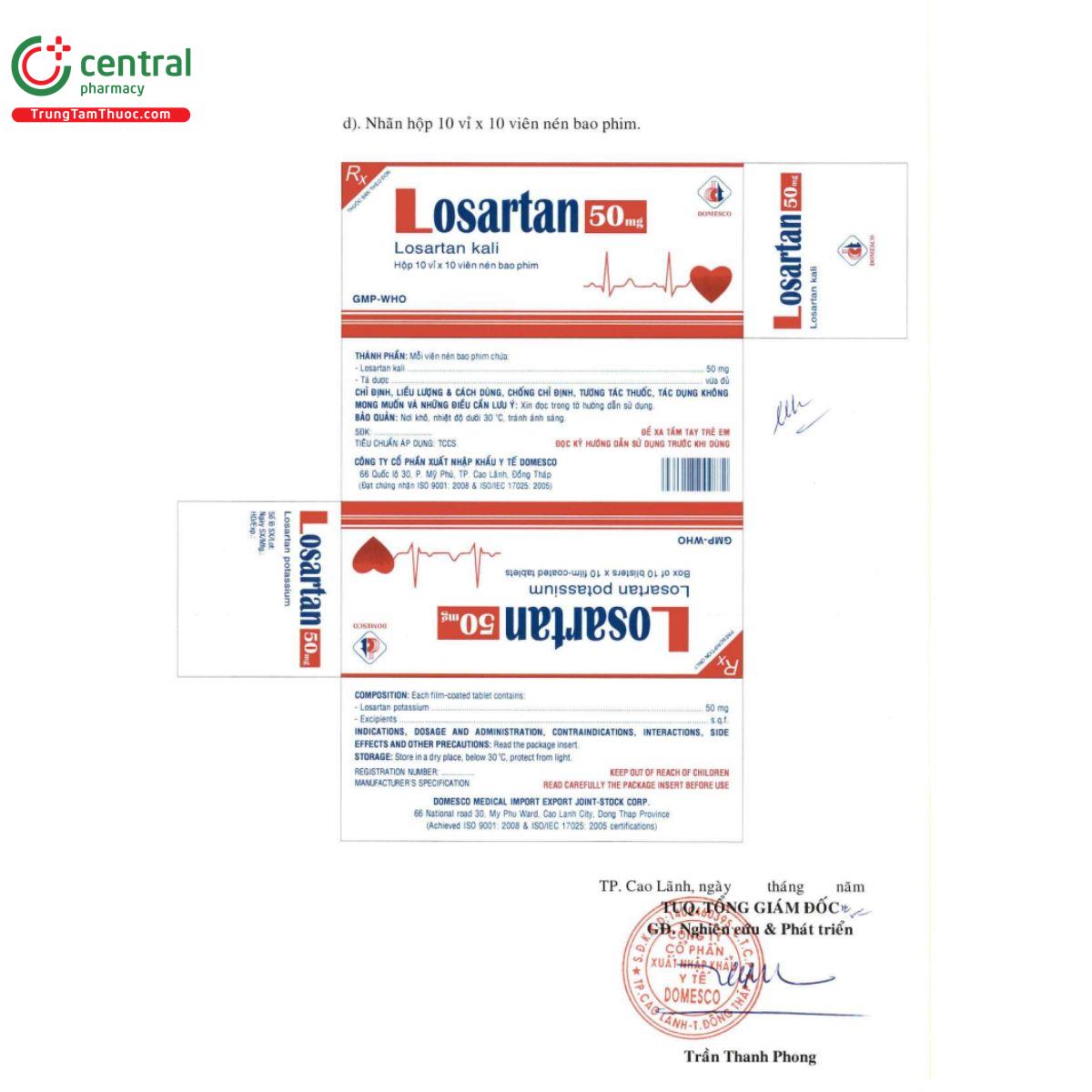 losartan 50mg domesco 3 S7601