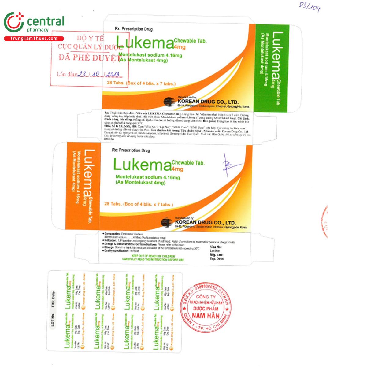 lukema chewable 4mg 3 M4415 lukema chewable 4mg 3 M4415