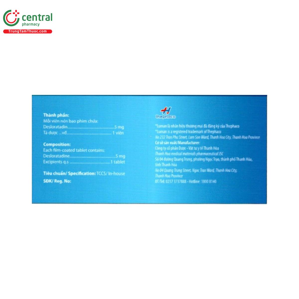 luman deszalo tb 5mg 2 K4040 luman deszalo tb 5mg 2 K4040