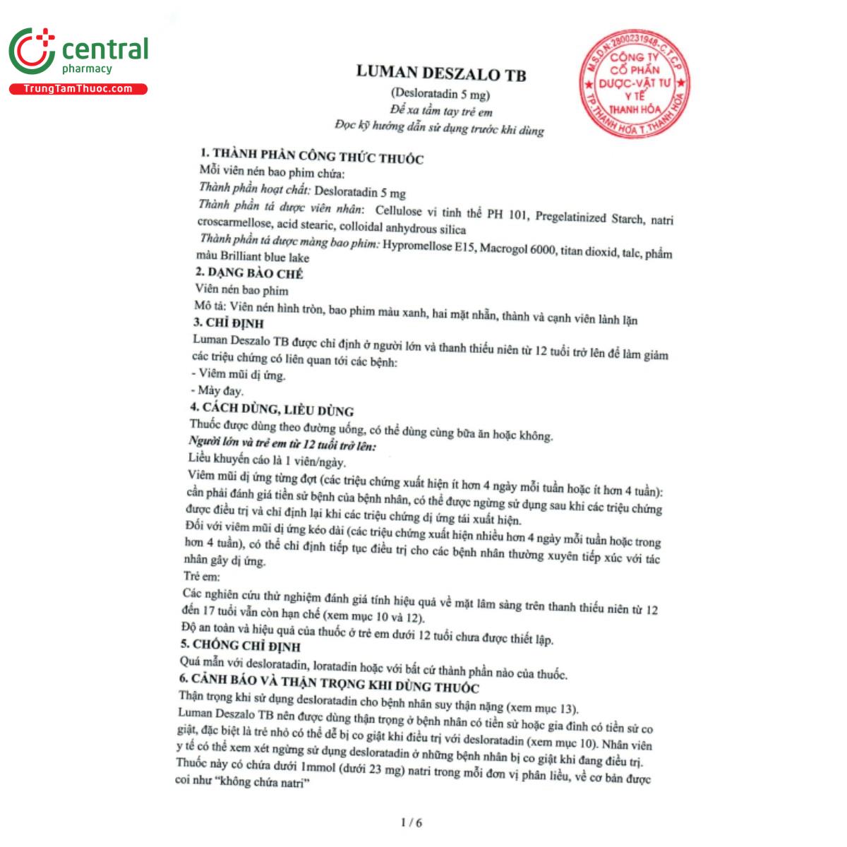 luman deszalo tb 5mg 6 E2477 luman deszalo tb 5mg 6 E2477