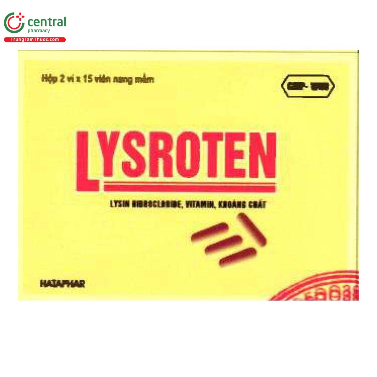 Thuốc Lysroten bổ sung lysin, hỗn hợp các vitamin và khoáng chất