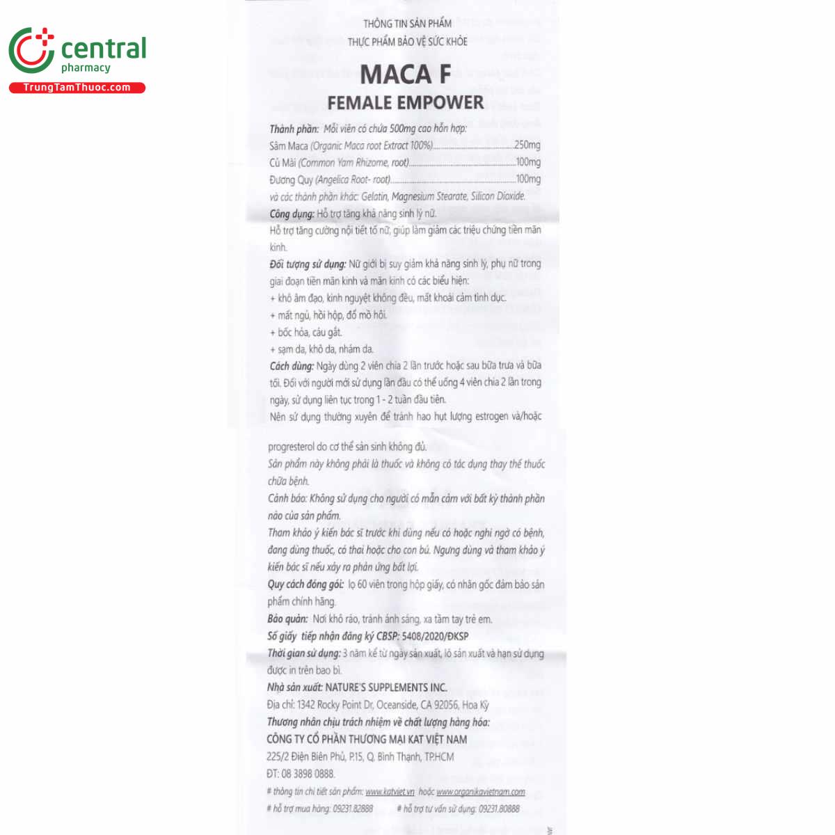 maca f female empower 5 T8153