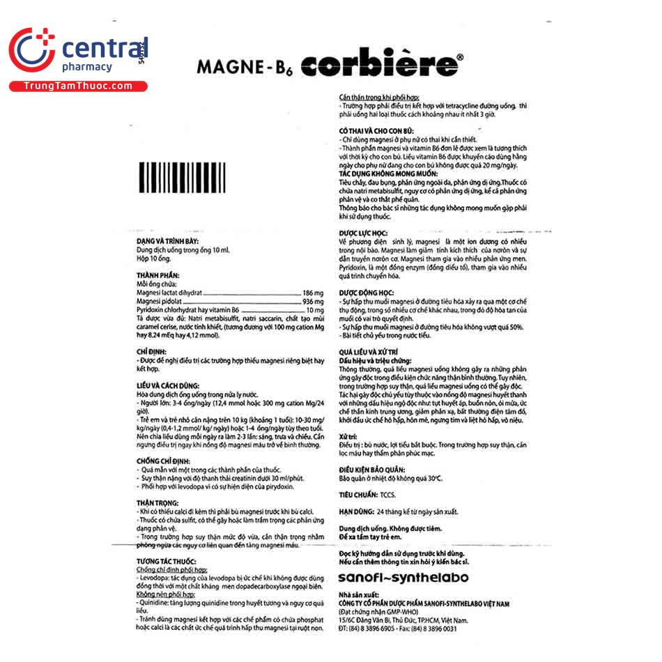 thuoc magne b6 corbiere ong 15 A0263