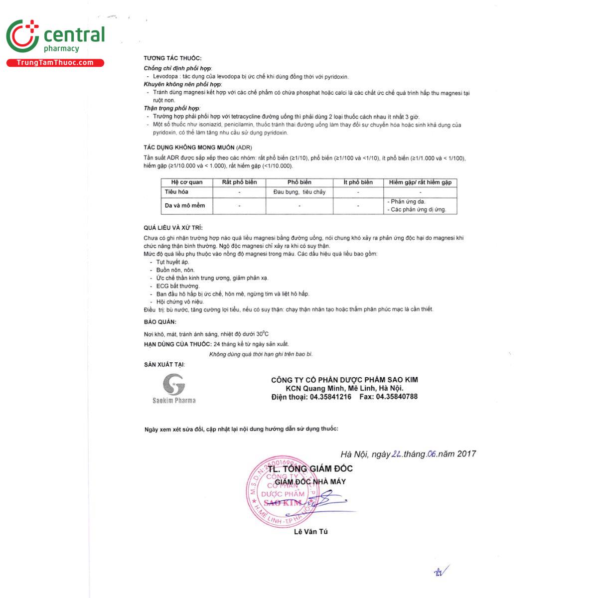 magnesi b6 sao kim pharma 10 O6483 magnesi b6 sao kim pharma 10 O6483