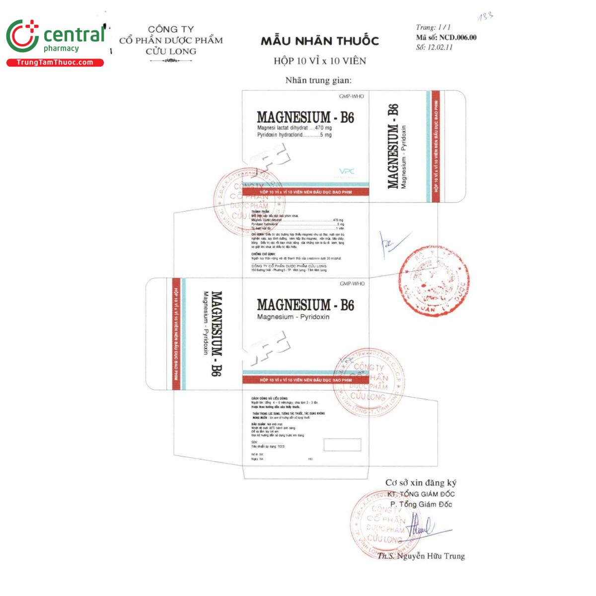 magnesium b6 pharimexco 10 V8232